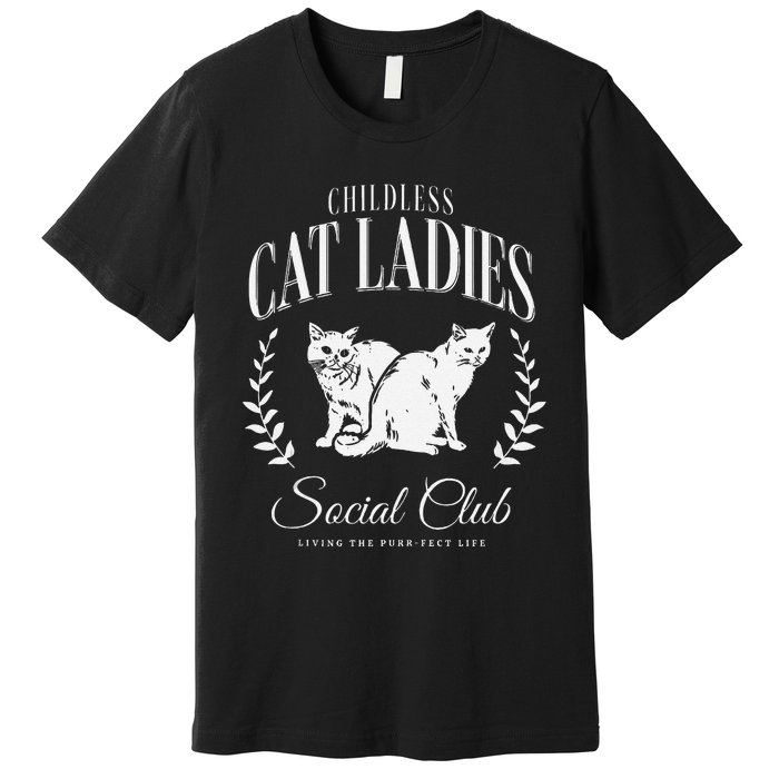 Kamala Harris Childless Cat Ladies Social Club Cat Lover Premium T-Shirt