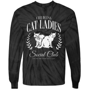 Kamala Harris Childless Cat Ladies Social Club Cat Lover Tie-Dye Long Sleeve Shirt