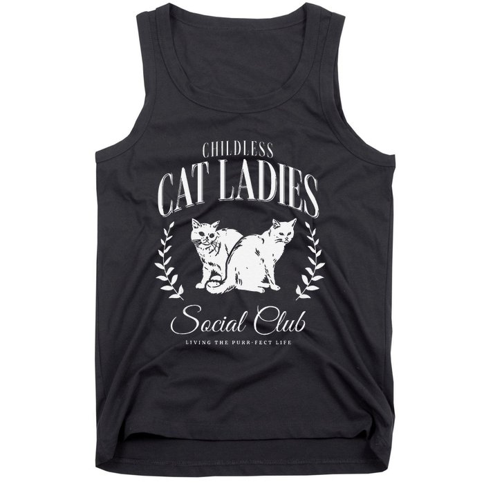 Kamala Harris Childless Cat Ladies Social Club Cat Lover Tank Top