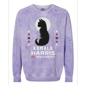 Kamala Harris Cat Ladies Vote Positive Funny 2024 Colorblast Crewneck Sweatshirt