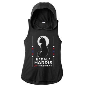 Kamala Harris Cat Ladies Vote Positive Funny 2024 Ladies PosiCharge Tri-Blend Wicking Draft Hoodie Tank