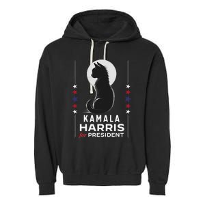 Kamala Harris Cat Ladies Vote Positive Funny 2024 Garment-Dyed Fleece Hoodie