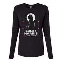 Kamala Harris Cat Ladies Vote Positive Funny 2024 Womens Cotton Relaxed Long Sleeve T-Shirt