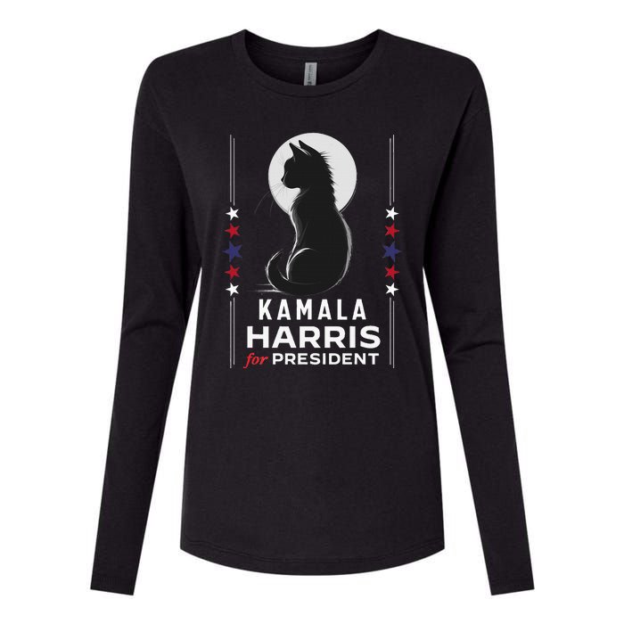 Kamala Harris Cat Ladies Vote Positive Funny 2024 Womens Cotton Relaxed Long Sleeve T-Shirt