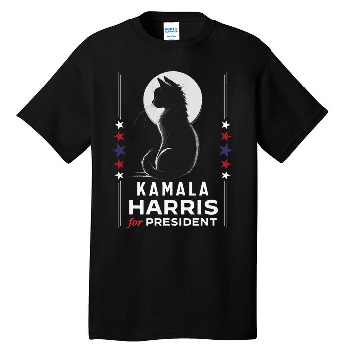 Kamala Harris Cat Ladies Vote Positive Funny 2024 Tall T-Shirt