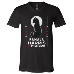 Kamala Harris Cat Ladies Vote Positive Funny 2024 V-Neck T-Shirt