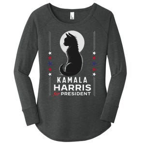 Kamala Harris Cat Ladies Vote Positive Funny 2024 Women's Perfect Tri Tunic Long Sleeve Shirt