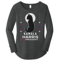 Kamala Harris Cat Ladies Vote Positive Funny 2024 Women's Perfect Tri Tunic Long Sleeve Shirt