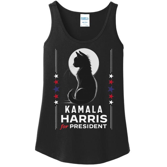 Kamala Harris Cat Ladies Vote Positive Funny 2024 Ladies Essential Tank