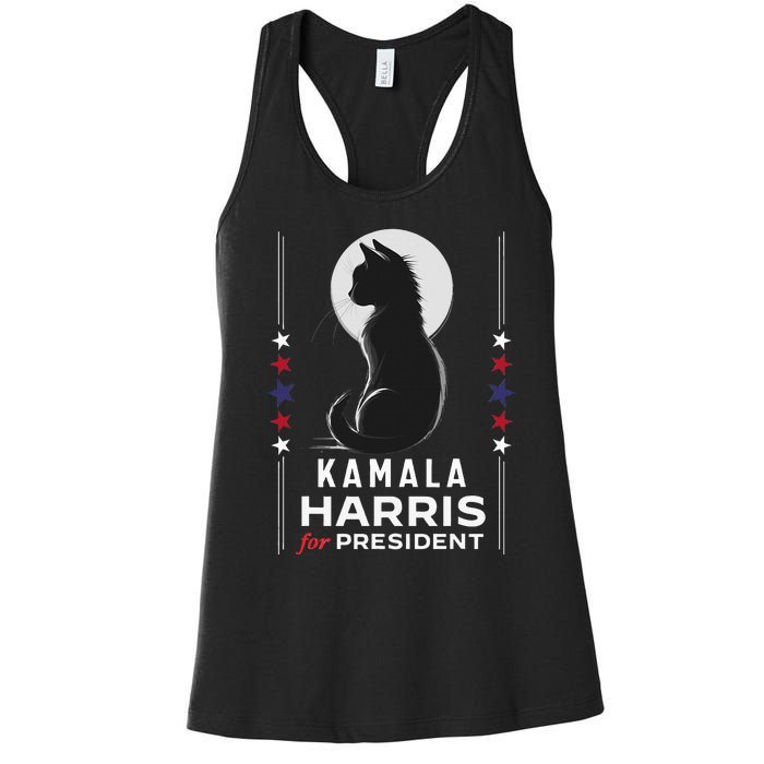 Kamala Harris Cat Ladies Vote Positive Funny 2024 Women's Racerback Tank