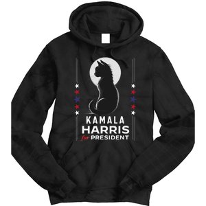 Kamala Harris Cat Ladies Vote Positive Funny 2024 Tie Dye Hoodie