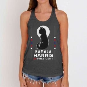 Kamala Harris Cat Ladies Vote Positive Funny 2024 Women's Knotted Racerback Tank