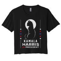 Kamala Harris Cat Ladies Vote Positive Funny 2024 Women's Crop Top Tee