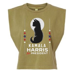 Kamala Harris Cat Ladies Vote Positive Funny 2024 Garment-Dyed Women's Muscle Tee