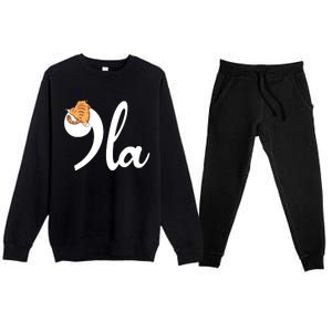 Kamala Harris Cat Ladies President Campaign Funny Comma La Premium Crewneck Sweatsuit Set