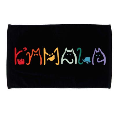 Kamala Harris Cat Lettering Positive Funny Microfiber Hand Towel