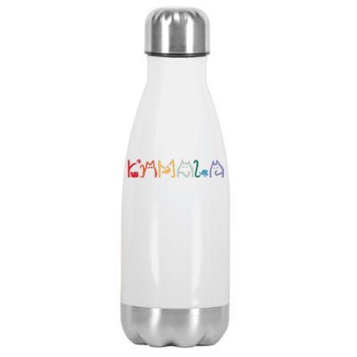 Kamala Harris Cat Lettering Positive Funny Stainless Steel Insulated Water Bottle