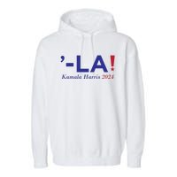 Kamala Harris Comma La 2024 Garment-Dyed Fleece Hoodie