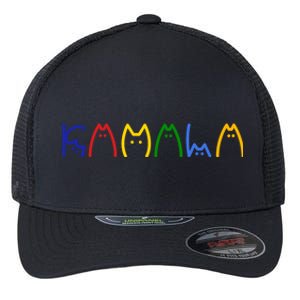 Kamala Harris Cat Lettering Funny Flexfit Unipanel Trucker Cap