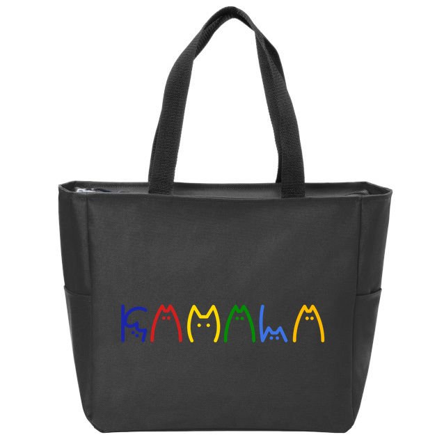 Kamala Harris Cat Lettering Funny Zip Tote Bag