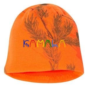 Kamala Harris Cat Lettering Funny Kati - Camo Knit Beanie