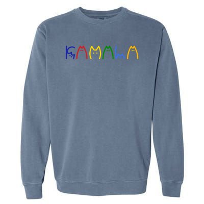 Kamala Harris Cat Lettering Funny Garment-Dyed Sweatshirt