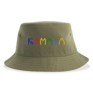 Kamala Harris Cat Lettering Funny Sustainable Bucket Hat