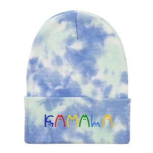 Kamala Harris Cat Lettering Funny Tie Dye 12in Knit Beanie