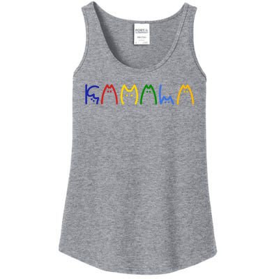 Kamala Harris Cat Lettering Funny Ladies Essential Tank