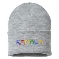 Kamala Harris Cat Lettering Funny Sustainable Knit Beanie