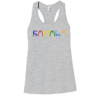 Kamala Harris Cat Lettering Funny Women's Racerback Tank