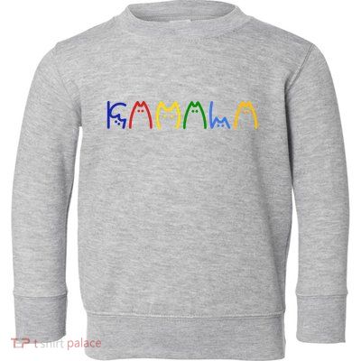 Kamala Harris Cat Lettering Funny Toddler Sweatshirt