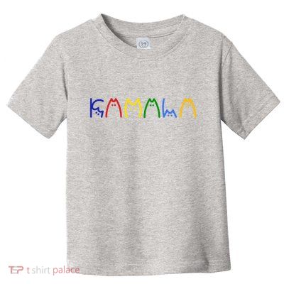 Kamala Harris Cat Lettering Funny Toddler T-Shirt