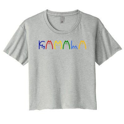 Kamala Harris Cat Lettering Funny Women's Crop Top Tee