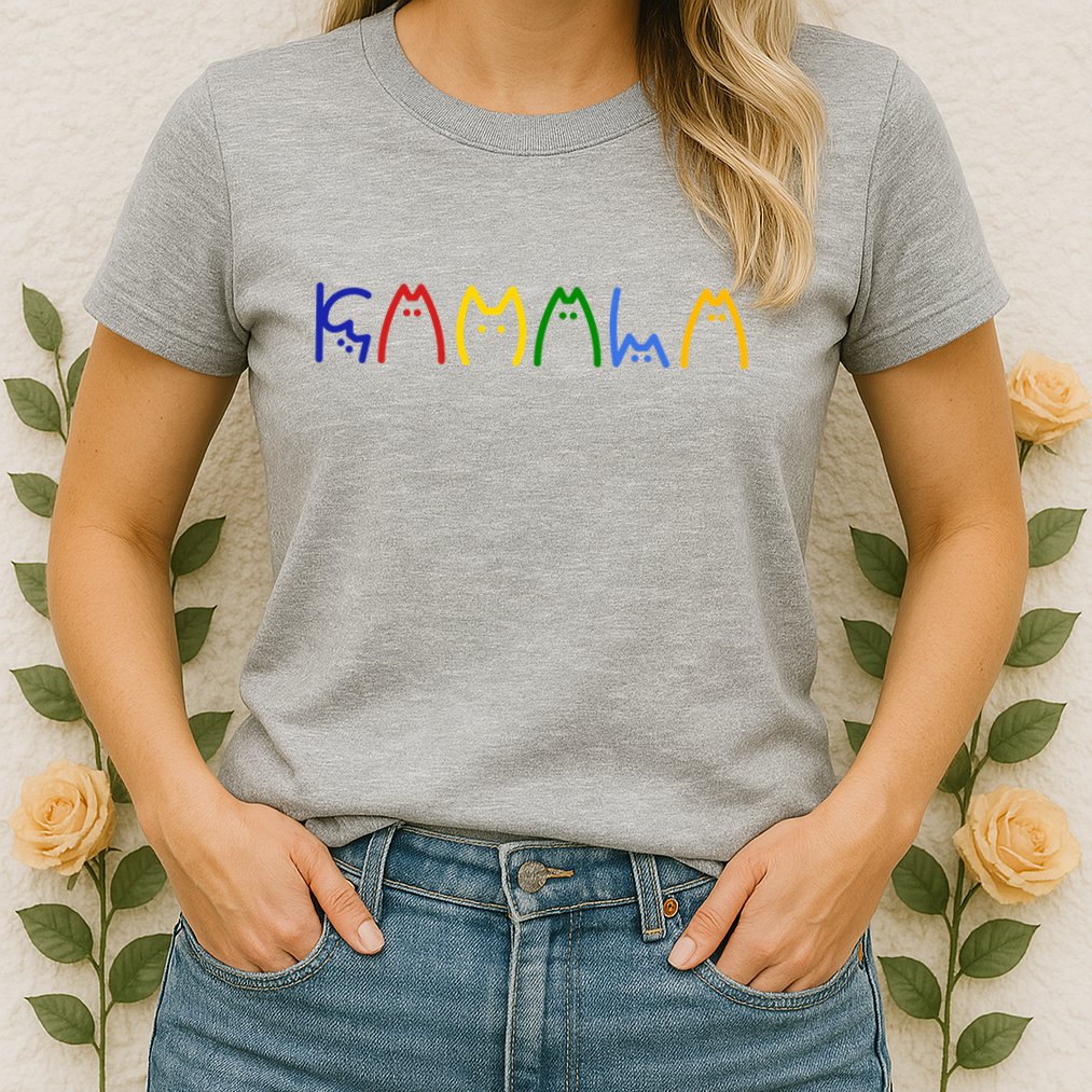 Kamala Harris Cat Lettering Funny Womens T-Shirt