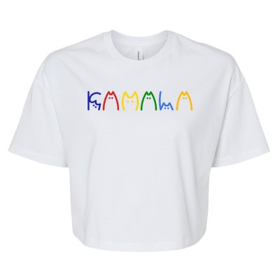 Kamala Harris Cat Lettering Funny Bella+Canvas Jersey Crop Tee