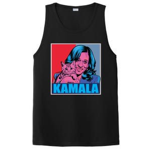 Kamala Harris Cat Pop Art Portrait Harris Walz 2024 Gift PosiCharge Competitor Tank