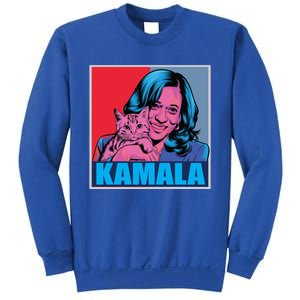 Kamala Harris Cat Pop Art Portrait Harris Walz 2024 Gift Sweatshirt