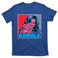 Kamala Harris Cat Pop Art Portrait Harris Walz 2024 Gift T-Shirt