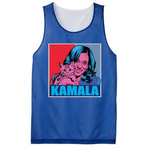 Kamala Harris Cat Pop Art Portrait Harris Walz 2024 Gift Mesh Reversible Basketball Jersey Tank