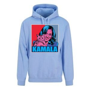 Kamala Harris Cat Pop Art Portrait Harris Walz 2024 Gift Unisex Surf Hoodie