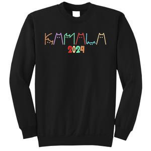 Kamala Harris Cat Lettering Funny Cat Ladies For Kamala 2024 Sweatshirt