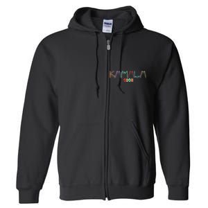 Kamala Harris Cat Lettering Funny Cat Ladies For Kamala 2024 Full Zip Hoodie