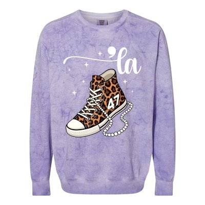 Kamala Harris Chucks And Pearls Comma La And Cute Gift Colorblast Crewneck Sweatshirt