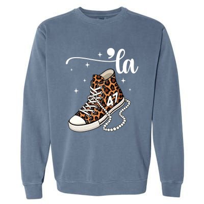 Kamala Harris Chucks And Pearls Comma La And Cute Gift Garment-Dyed Sweatshirt