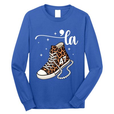 Kamala Harris Chucks And Pearls Comma La And Cute Gift Long Sleeve Shirt