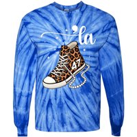 Kamala Harris Chucks And Pearls Comma La And Cute Gift Tie-Dye Long Sleeve Shirt