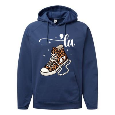 Kamala Harris Chucks And Pearls Comma La And Cute Gift Performance Fleece Hoodie