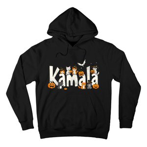 Kamala Halloween Cat Pumpkin Witch Hat Lover Kamala Haris Hoodie