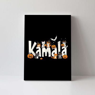 Kamala Halloween Cat Pumpkin Witch Hat Lover Kamala Haris Canvas